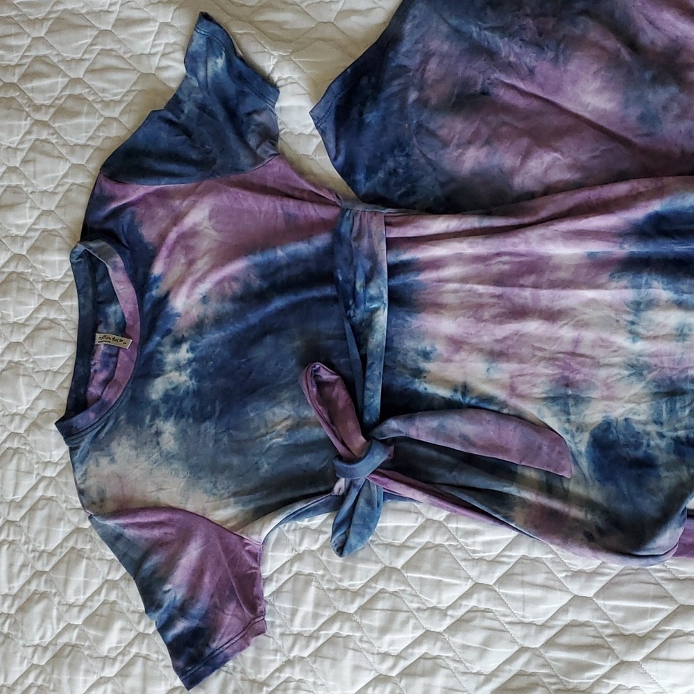 Maternity Dress Tie-Dye Blue Purple Size Small